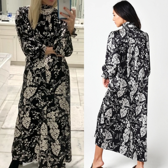 NWT HUNTER BELL NYC Crosby Floral Silk Dress - Picture 2 of 13